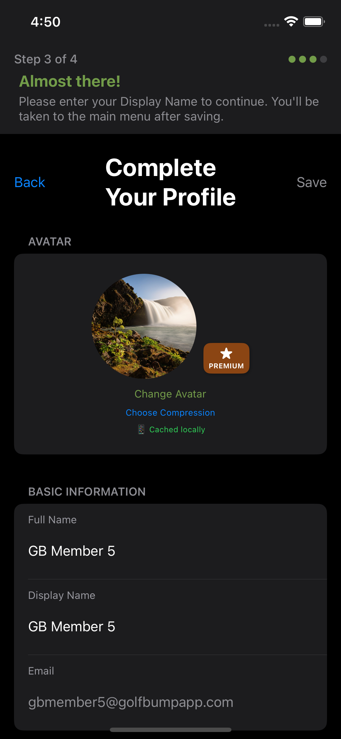 Profile Avatar Screen
