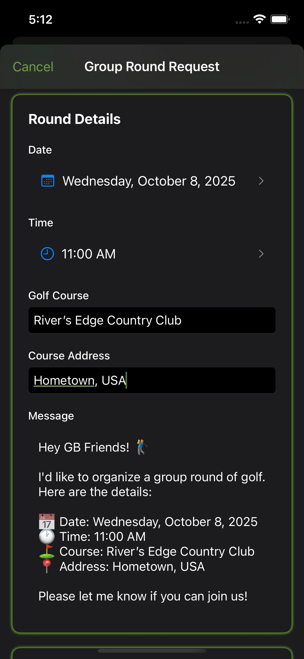Group Rounds Screen